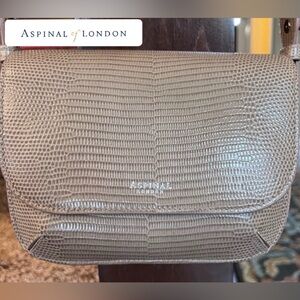 ✳️ Aspinal of London Ella Crossbody Bag - RARE Lizard Embossed Calf Leather